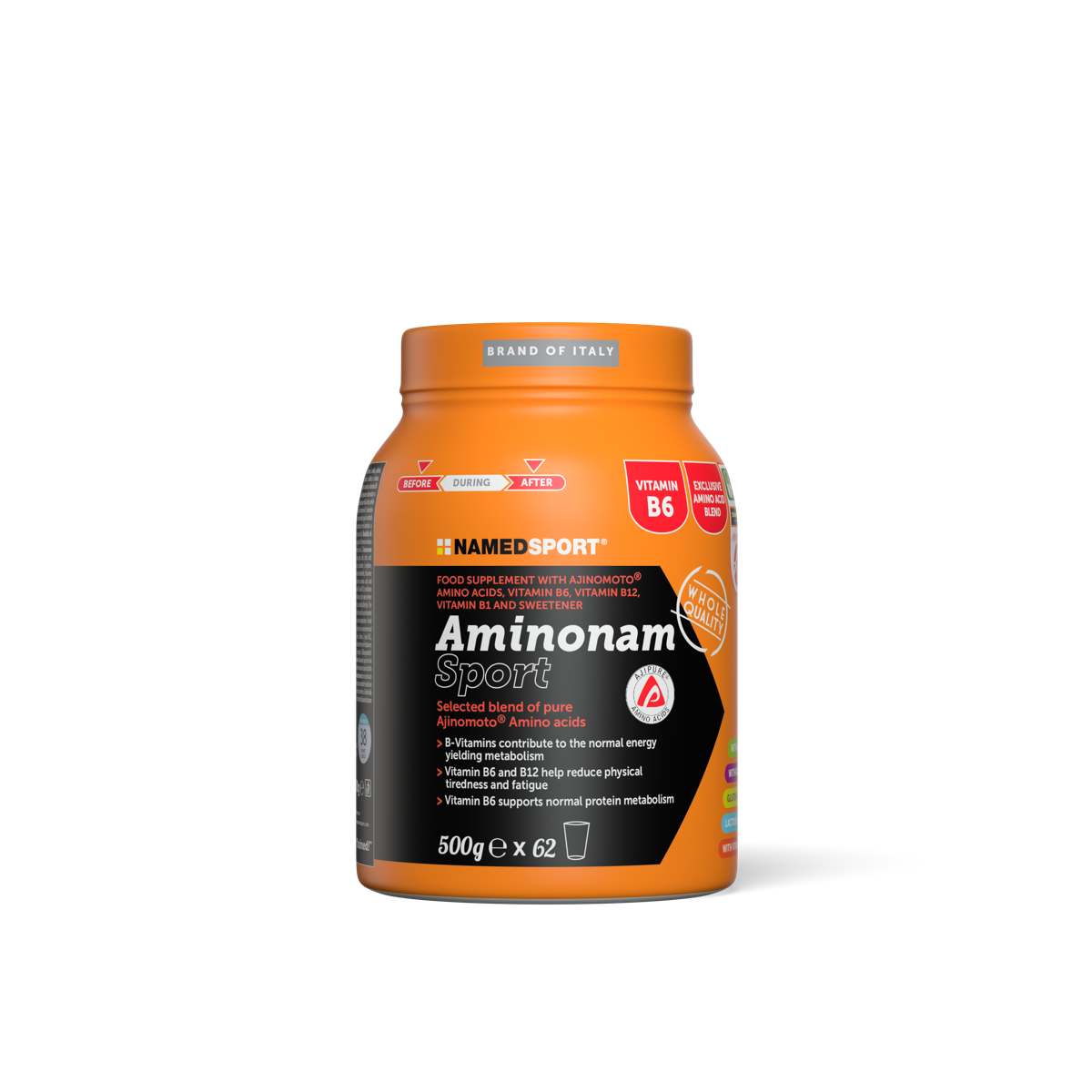 Aminoacidi Ajinomoto® e vitamine del gruppo B per il metabolismo energetico AMINONAM SPORT - 500g (Named Sport)
