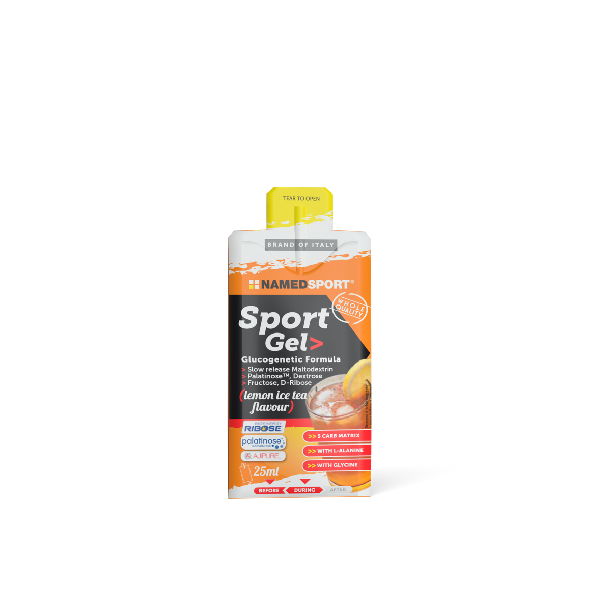 Gel energetico con Maltodestrine, D-Ribosio e Isomaltulosio PalatinoseTM SPORT GEL> Lemon Ice Tea - 25ml (Named Sport)