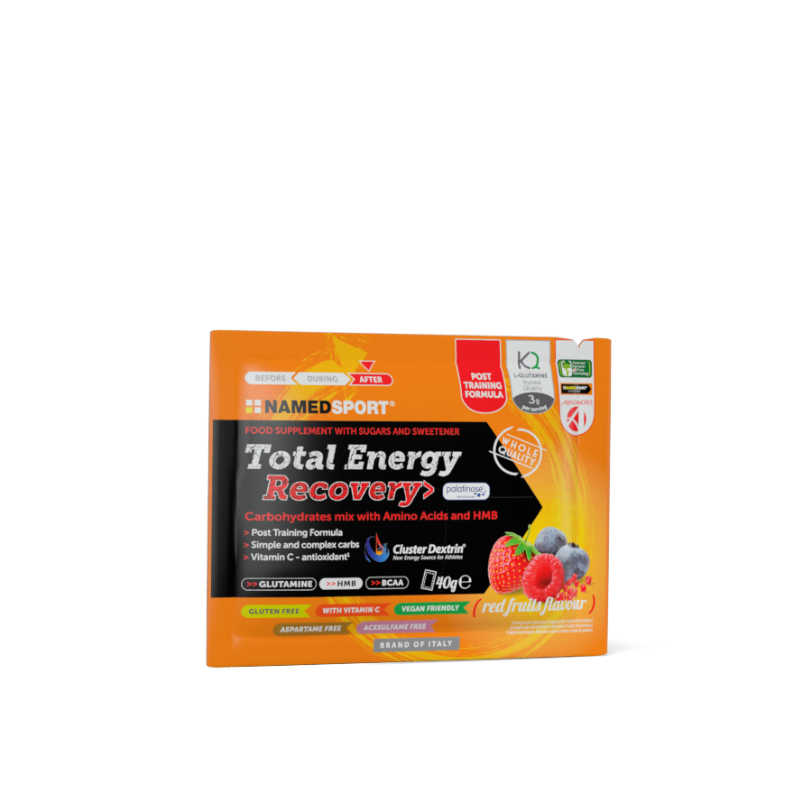 Formulazione in polvere per il recupero post workout ai frutti rossi TOTAL ENERGY RECOVERY> Red Fruits - 40g